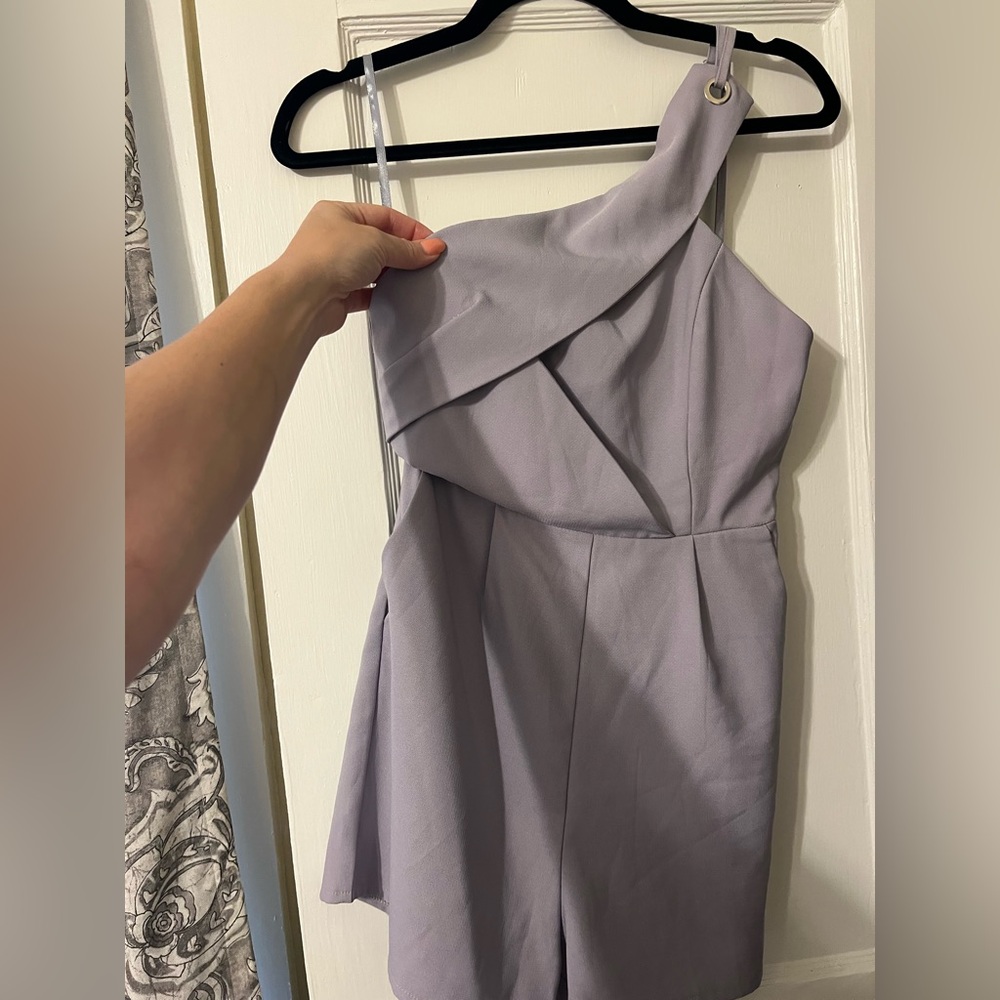 Angel Biba Purple Asymmetrical Tailored Romper